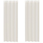 vidaXL Perdele Voile cu Oelii 2 buc Crem 140x260 cm