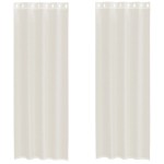 vidaXL Perdele Voile cu Oelii 2 buc Crem 140x300 cm