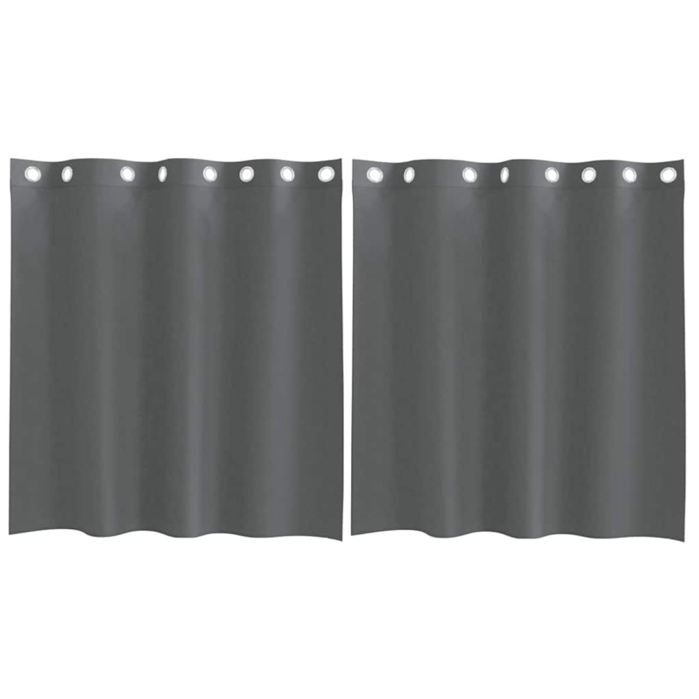 vidaXL Perdele Voile cu Oelii 2 buc Gri Inchis 140x140 cm