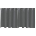 vidaXL Perdele Voile cu Oelii 2 buc Gri Inchis 140x140 cm