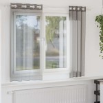 vidaXL Perdele voal cu oeje 2 buc Gri închis 140x175 cm vidaXL Perdele voal cu oeje 2 buc Gri închis 140x175 cm