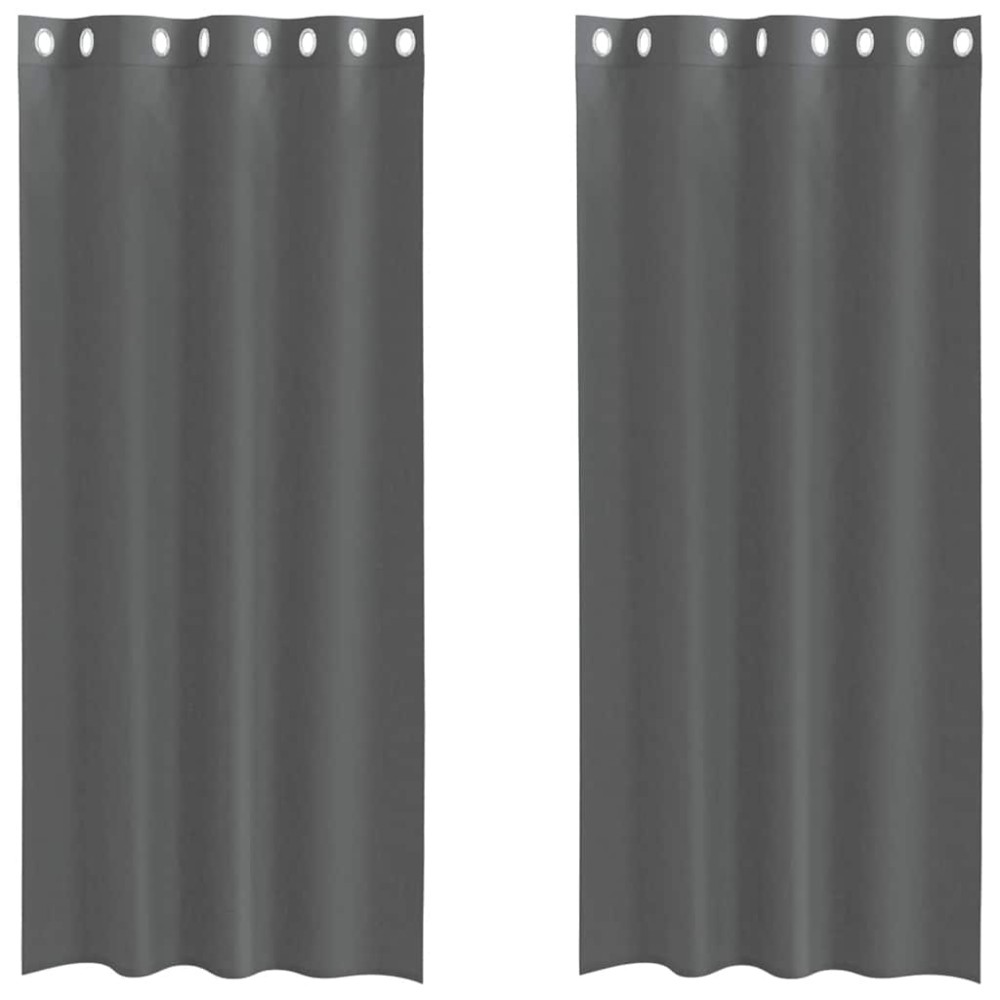 vidaXL Perdele Voile cu Oelii 2 buc Gri închis 140x225 cm