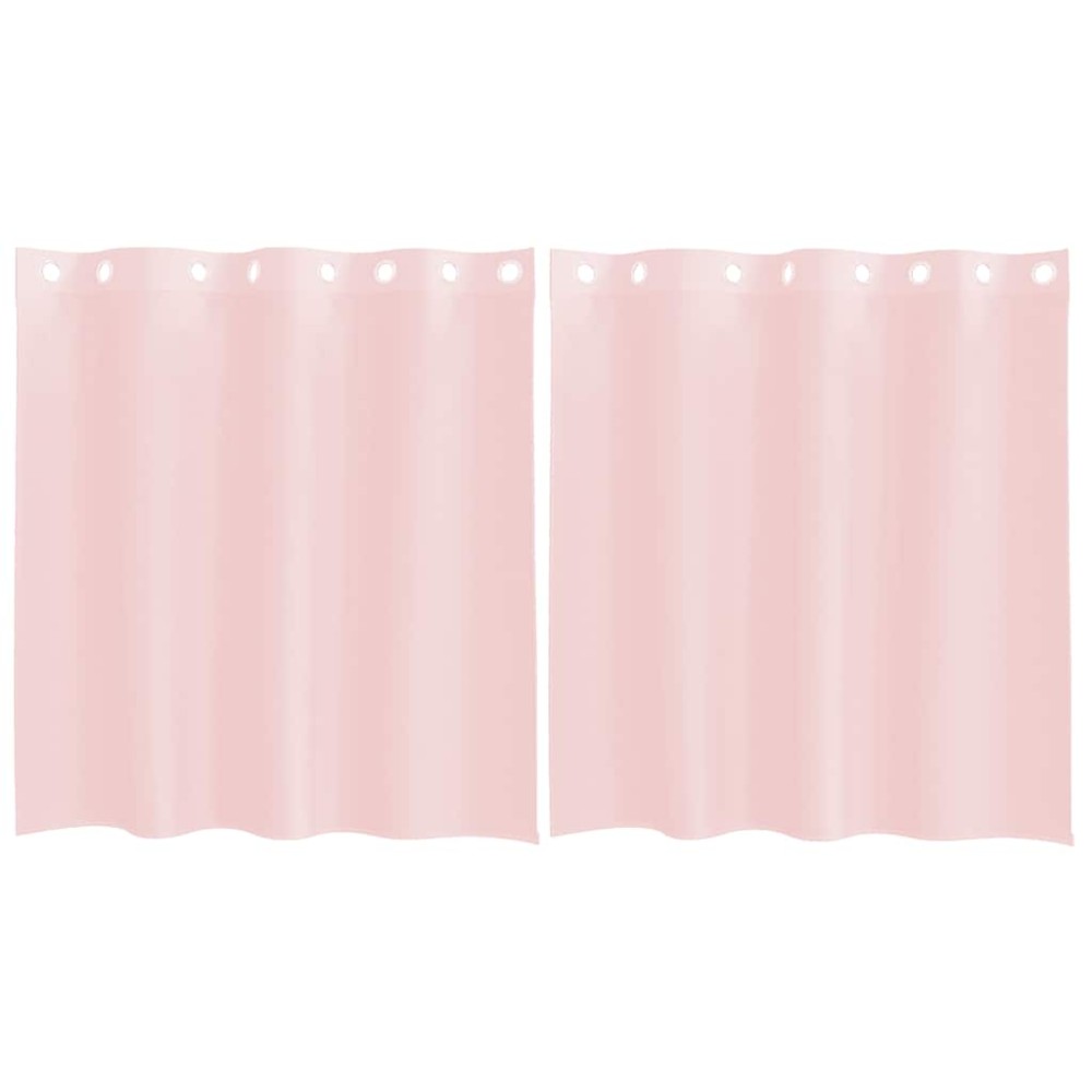 vidaXL Perdele Voile cu Oelii 2 buc Roz deschis 140x140 cm