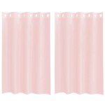 vidaXL Perdele Voile cu Oelii 2 buc Roz deschis 140x175 cm vidaXL Perdele Voile cu Oelii 2 buc Roz deschis 140x175 cm