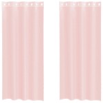 vidaXL Perdele Voile cu Oelii 2 buc Roz deschis 140x225 cm vidaXL Perdele Voile cu Oelii 2 buc Roz deschis 140x225 cm