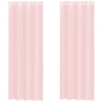 vidaXL Perdele Voile cu Oelii 2 buc Roz deschis 140x260 cm vidaXL Perdele Voile cu Oelii 2 buc Roz deschis 140x260 cm