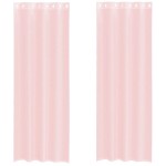 vidaXL Perdele Voile cu Oelii 2 buc Roz deschis 140x300 cm vidaXL Perdele Voile cu Oelii 2 buc Roz deschis 140x300 cm