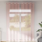 vidaXL Perdele Voile cu Oelii 2 buc Roz deschis 140x300 cm vidaXL Perdele Voile cu Oelii 2 buc Roz deschis 140x300 cm