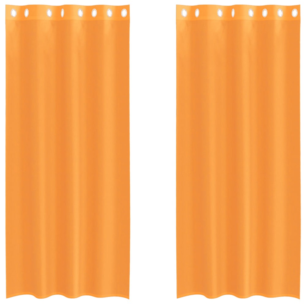 vidaXL Perdele Voile cu Oelii 2 buc Portocaliu 140x245 cm