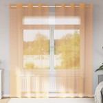 vidaXL Perdele Voile cu Oelii 2 buc Portocaliu 140x245 cm vidaXL Perdele Voile cu Oelii 2 buc Portocaliu 140x245 cm