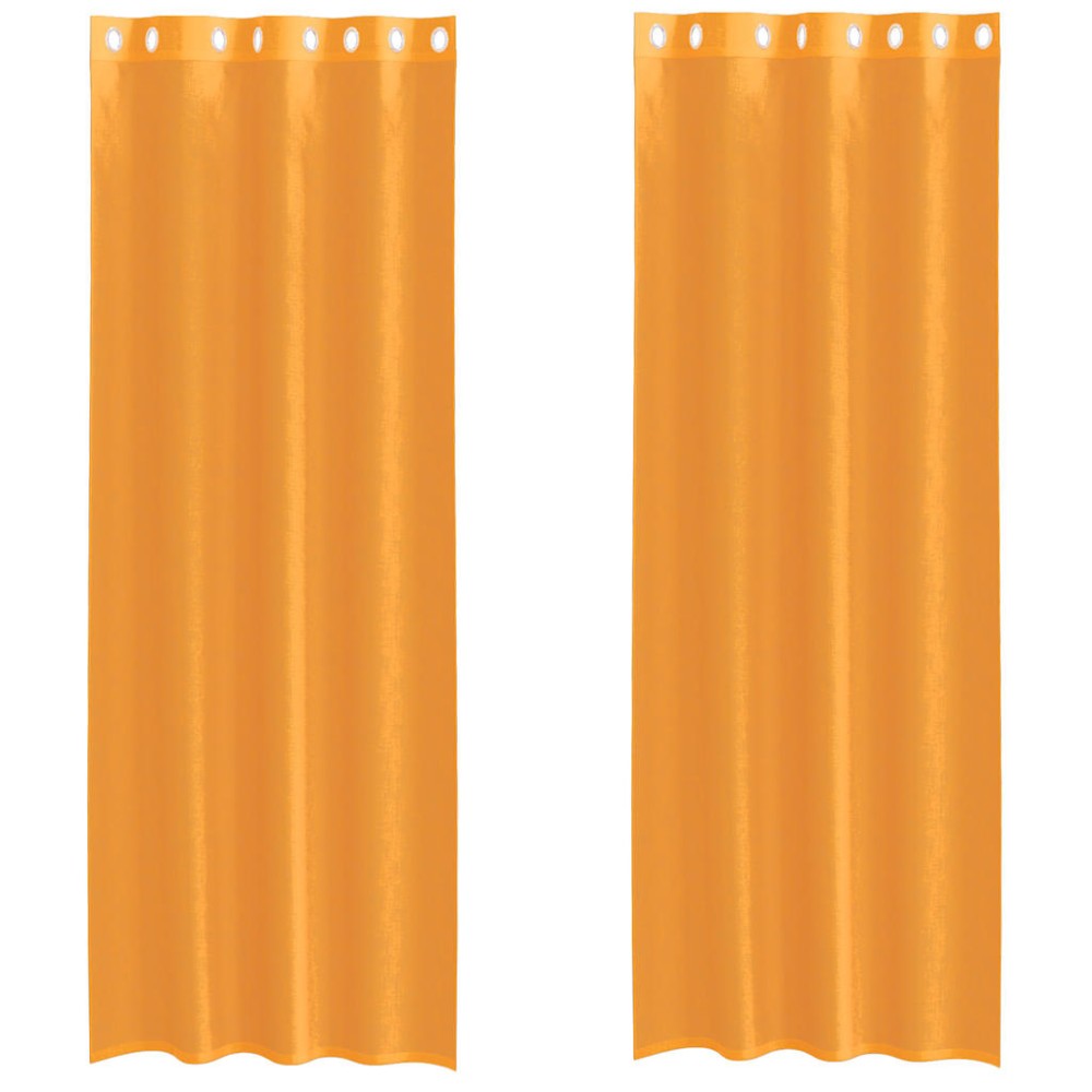 vidaXL Perdele Voile cu Oeli 2 buc Portocaliu 140x260 cm