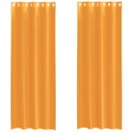 vidaXL Perdele Voile cu Oeli 2 buc Portocaliu 140x260 cm vidaXL Perdele Voile cu Oeli 2 buc Portocaliu 140x260 cm
