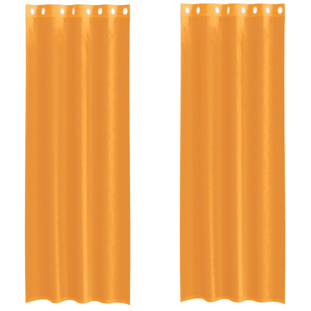 vidaXL Perdele Voile cu Oelii 2 buc Portocaliu 140x300 cm