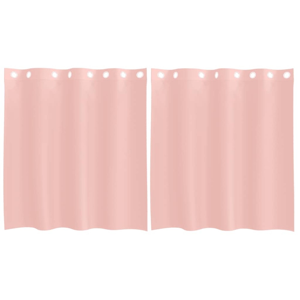 vidaXL Perdele Voile cu Oelii 2 buc Roz 140x140 cm
