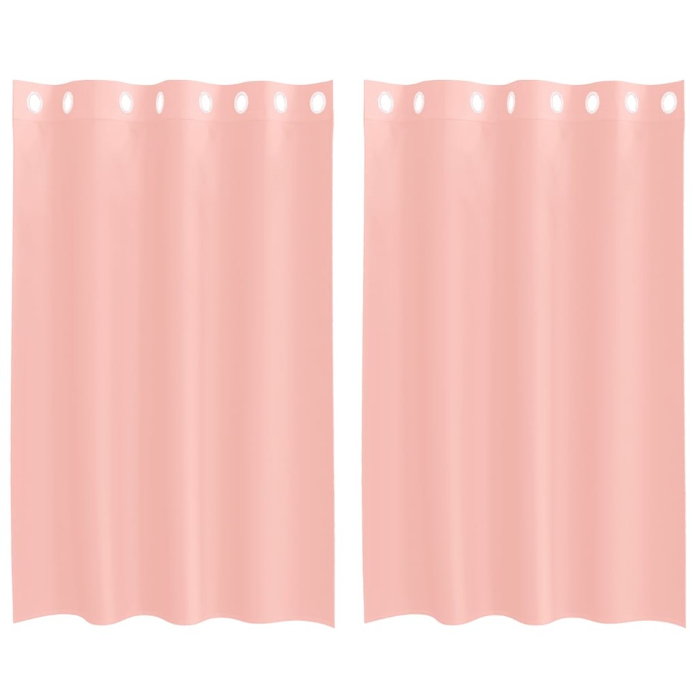 vidaXL Perdele Voile cu Oelii 2 buc Roz 140x175 cm