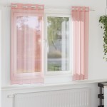 vidaXL Perdele Voile cu Oelii 2 buc Roz 140x175 cm vidaXL Perdele Voile cu Oelii 2 buc Roz 140x175 cm