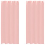 vidaXL Perdele Voile cu Oelii 2 buc Roz 140x245 cm vidaXL Perdele Voile cu Oelii 2 buc Roz 140x245 cm