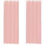 vidaXL Perdele Voile cu Oelii 2 buc Roz 140x260 cm vidaXL Perdele Voile cu Oelii 2 buc Roz 140x260 cm