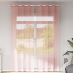 vidaXL Perdele Voile cu Oelii 2 buc Roz 140x260 cm vidaXL Perdele Voile cu Oelii 2 buc Roz 140x260 cm