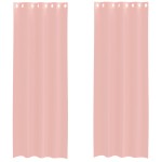 vidaXL Perdele Voile cu Oelii 2 buc Roz 140x300 cm vidaXL Perdele Voile cu Oelii 2 buc Roz 140x300 cm