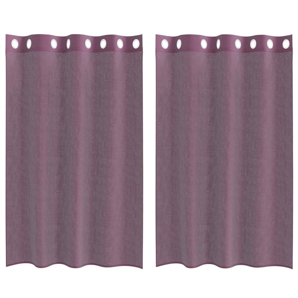 vidaXL Perdele Voile cu Oeje 2 buc Violet 140x175 cm