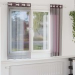vidaXL Perdele Voile cu Oeje 2 buc Violet 140x175 cm vidaXL Perdele Voile cu Oeje 2 buc Violet 140x175 cm