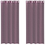 vidaXL Perdele Voile cu Oeli 2 buc Violet 140x245 cm
