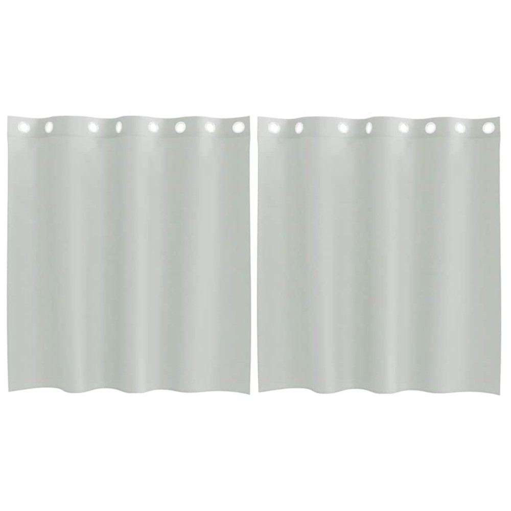 vidaXL Perdele Voile cu Oelii 2 buc Gri deschis 140x140 cm