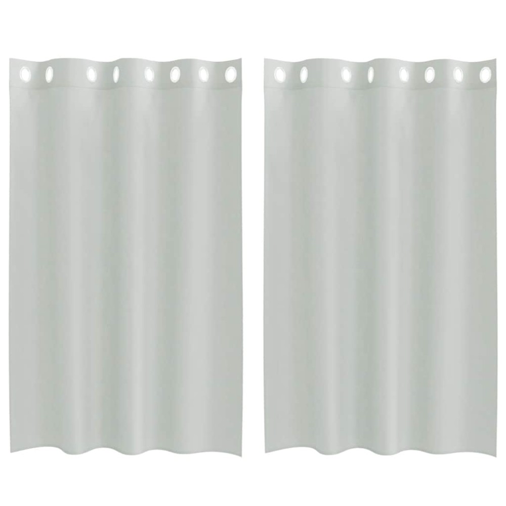 vidaXL Perdele Voile cu Oelii 2 buc Gri deschis 140x175 cm