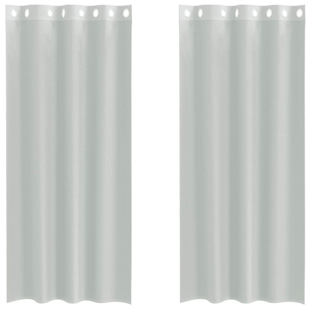 vidaXL Perdele Voile cu Oelii 2 buc Gri deschis 140x225 cm