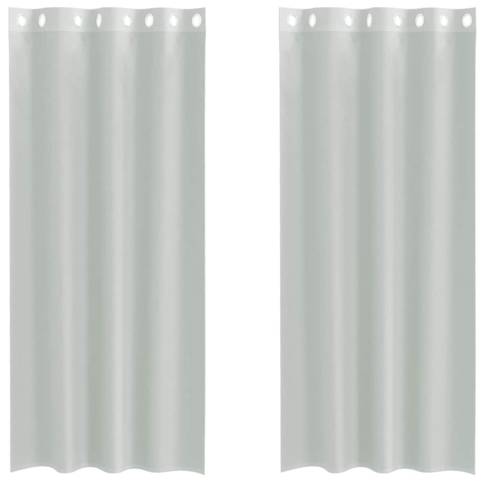 vidaXL Perdele Voile cu Oelii 2 buc Gri deschis 140x245 cm