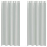 vidaXL Perdele Voile cu Oelii 2 buc Gri deschis 140x245 cm