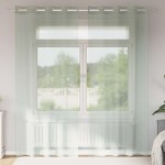 vidaXL Perdele Voile cu Oelii 2 buc Gri deschis 140x245 cm