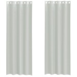 vidaXL Perdele Voile cu Oelii 2 buc Gri deschis 140x260 cm