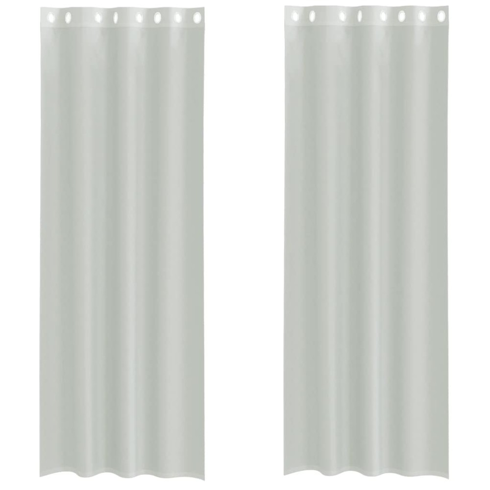vidaXL Perdele Voile cu Oelii 2 buc Gri deschis 140x300 cm