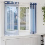 vidaXL Perdele Voile cu Oelii 2 buc Albastru Regal