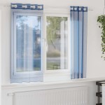 vidaXL Perdele Voile cu Oelii 2 buc Albastru Regal vidaXL Perdele Voile cu Oelii 2 buc Albastru Regal