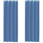 vidaXL Perdele Voile cu Oelii 2 buc Albastru Regal vidaXL Perdele Voile cu Oelii 2 buc Albastru Regal