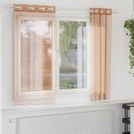 vidaXL Perdele Voile cu Oelii 2 buc Teracotă vidaXL Perdele Voile cu Oelii 2 buc Teracotă