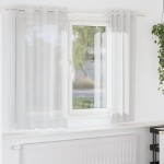 vidaXL Perdele Voile cu Oeje 2 buc Alb vidaXL Perdele Voile cu Oeje 2 buc Alb