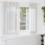 vidaXL Perdele Voile cu Oeje 2 buc Alb vidaXL Perdele Voile cu Oeje 2 buc Alb