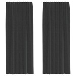 vidaXL Perdele Voile cu buzunare pentru bare 2 buc Negru vidaXL Perdele Voile cu buzunare pentru bare 2 buc Negru
