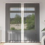 vidaXL Perdele Voile cu buzunare pentru bare 2 buc Negru vidaXL Perdele Voile cu buzunare pentru bare 2 buc Negru