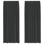 vidaXL Perdele Voile cu buzunare pentru bare 2 buc Negru vidaXL Perdele Voile cu buzunare pentru bare 2 buc Negru