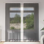 vidaXL Perdele Voile cu buzunare pentru bare 2 buc Negru vidaXL Perdele Voile cu buzunare pentru bare 2 buc Negru