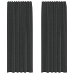 vidaXL Perdele Voile cu buzunare pentru bare 2 buc Negru