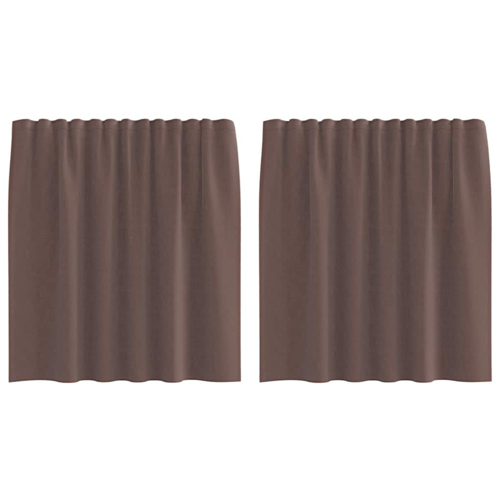 vidaXL Perdele Voile cu buzunare pentru bare 2 buc Maro