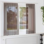 vidaXL Perdele Voile cu buzunare pentru bare 2 buc Maro vidaXL Perdele Voile cu buzunare pentru bare 2 buc Maro