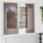 vidaXL Perdele Voile cu buzunare pentru bare 2 buc Maro
