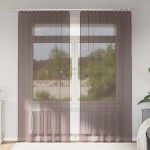 vidaXL Perdele Voile cu buzunare pentru bare 2 buc Maro